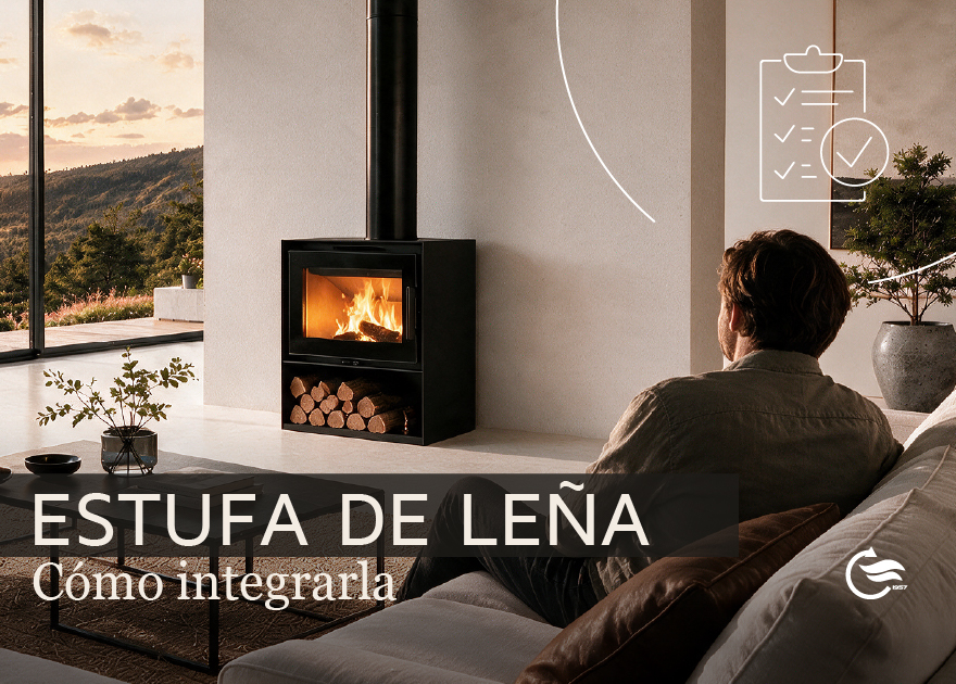 integrar una estufa de leña