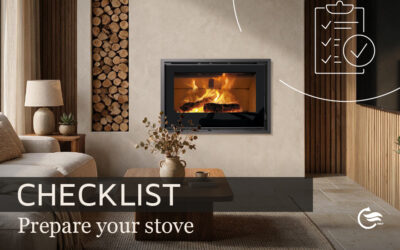 How should you prepare a wood-burning stove before the first fire of the season?